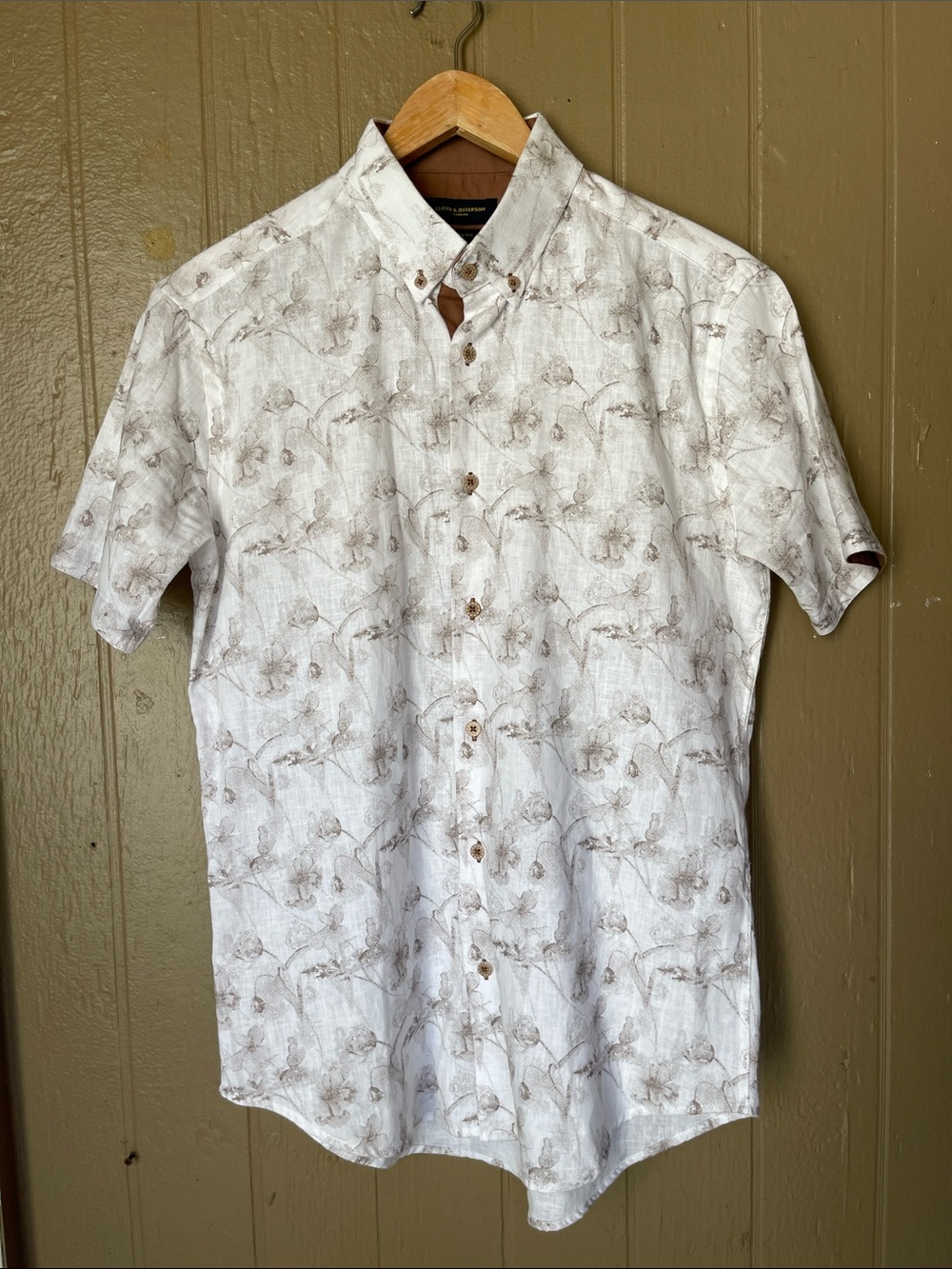 Lloyd & Jefferson London Linen Mix  Short-Sleeve Button-Down Shirt Size S